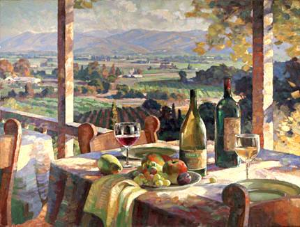 In a gift box Vintage Painting of winery landscapeSame